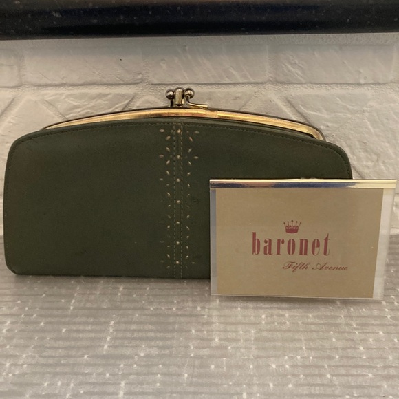 Vintage Baronet Olive Clutch Wallet - Picture 1 of 14
